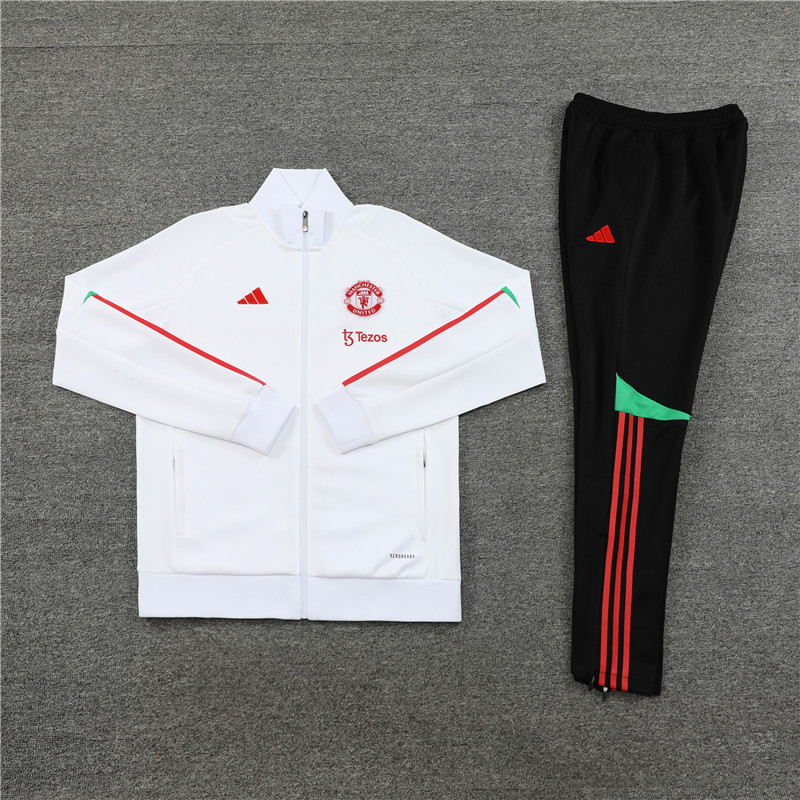 Manchester United 23-24 Jacket Training Tracksuit -White and Black